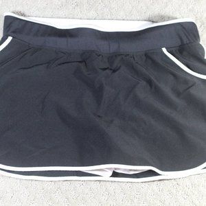 Reebok Size M Black White Trim Swim Skorts w Zipper Waist Pocket